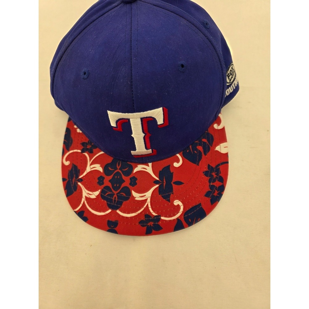 Texas Rangers Hat Blue Red Floral Hibiscus Snapback Fox Sport Southwest Airlines